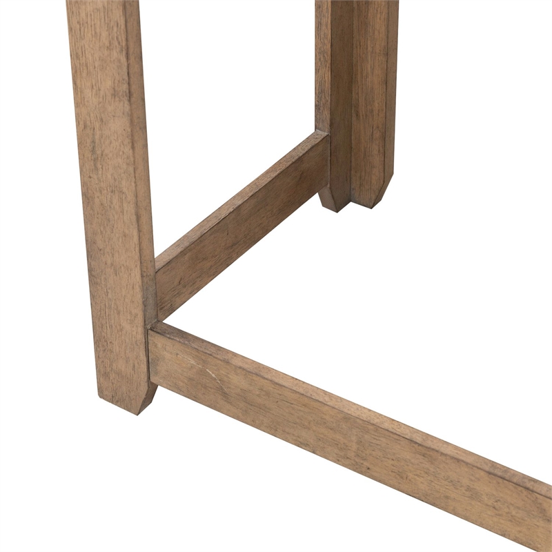 Liberty Furniture Millstone Living Room Console Bar Table with Charging Station - Nutmeg Oak Wood