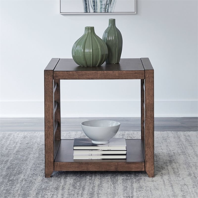 Liberty Furniture Shaker Lakes Living Room End Table - Brown Maple