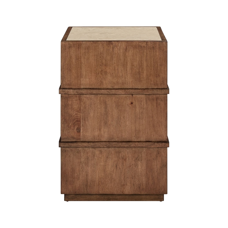 Liberty Furniture Shaker Lakes Living Room Granite Top Chairside Table - Brown Maple Wood