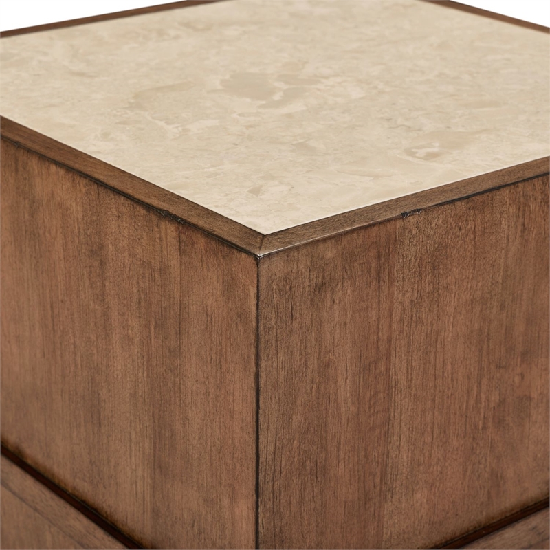 Liberty Furniture Shaker Lakes Living Room Granite Top Chairside Table - Brown Maple Wood