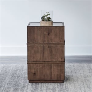 Liberty Furniture Shaker Lakes Living Room Granite Top Chairside Table - Brown Maple Wood