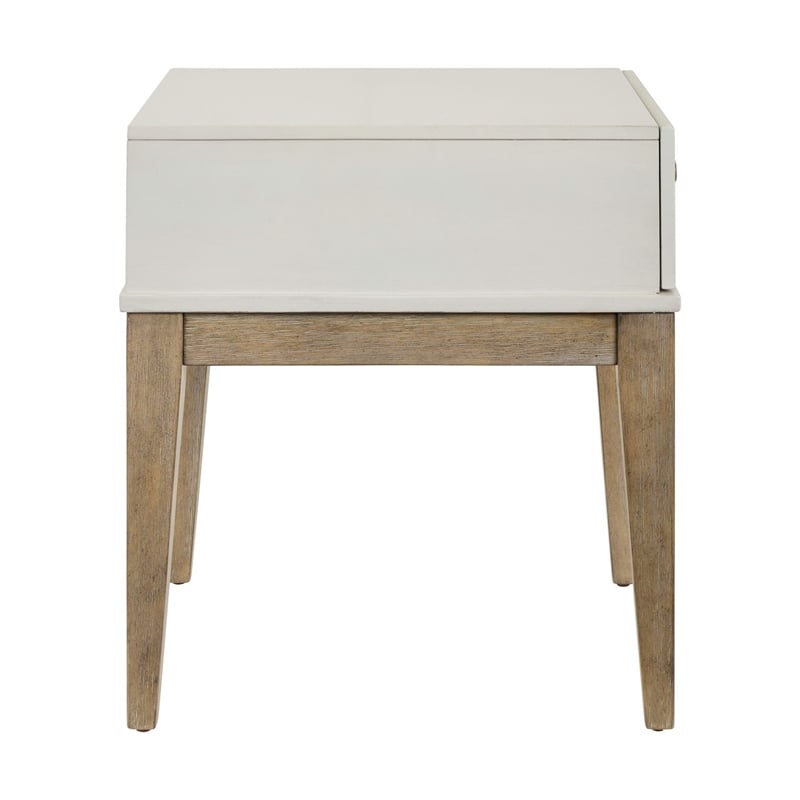 Liberty Furniture Berkly Living Room Drawer End Table - Linen & Khaki