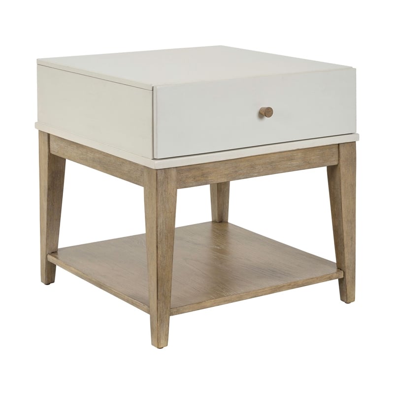 Liberty Furniture Berkly Living Room Square Chairside Table - Linen & Khaki
