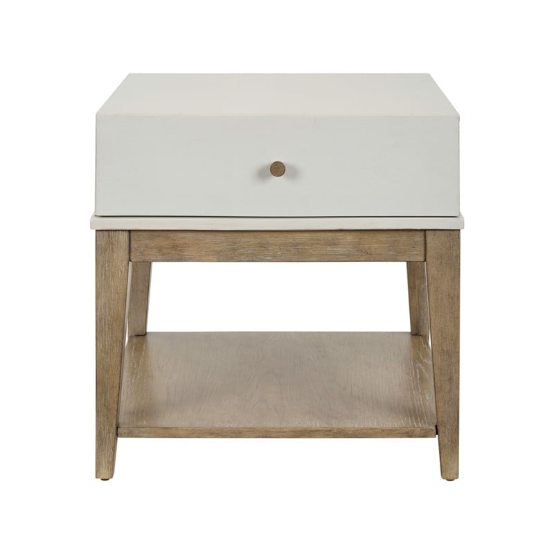 Liberty Furniture Berkly Living Room Square Chairside Table - Linen & Khaki