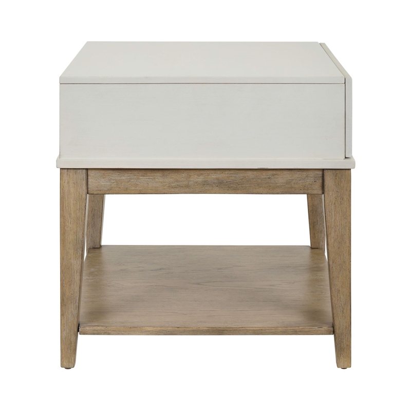 Liberty Furniture Berkly Living Room Square Chairside Table - Linen & Khaki
