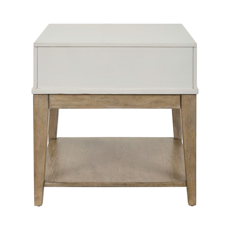 Liberty Furniture Berkly Living Room Square Chairside Table - Linen & Khaki
