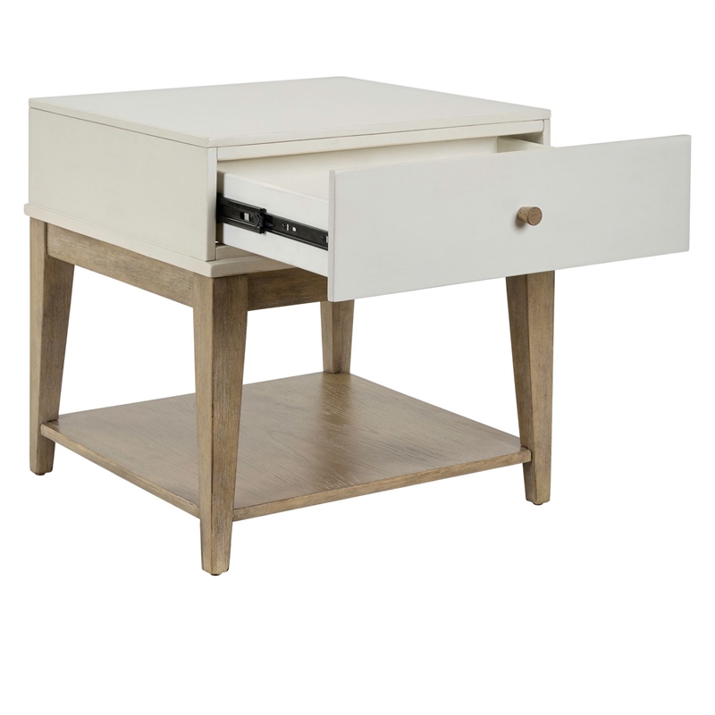 Liberty Furniture Berkly Living Room Square Chairside Table - Linen & Khaki
