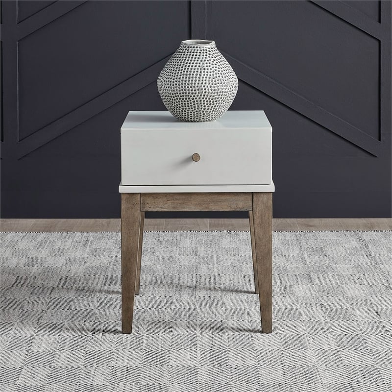 Liberty Furniture Berkly Living Room Square Chairside Table - Linen & Khaki