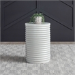 Liberty Furniture Berkly Living Room Round Drum Chairside Table - Linen & Khaki