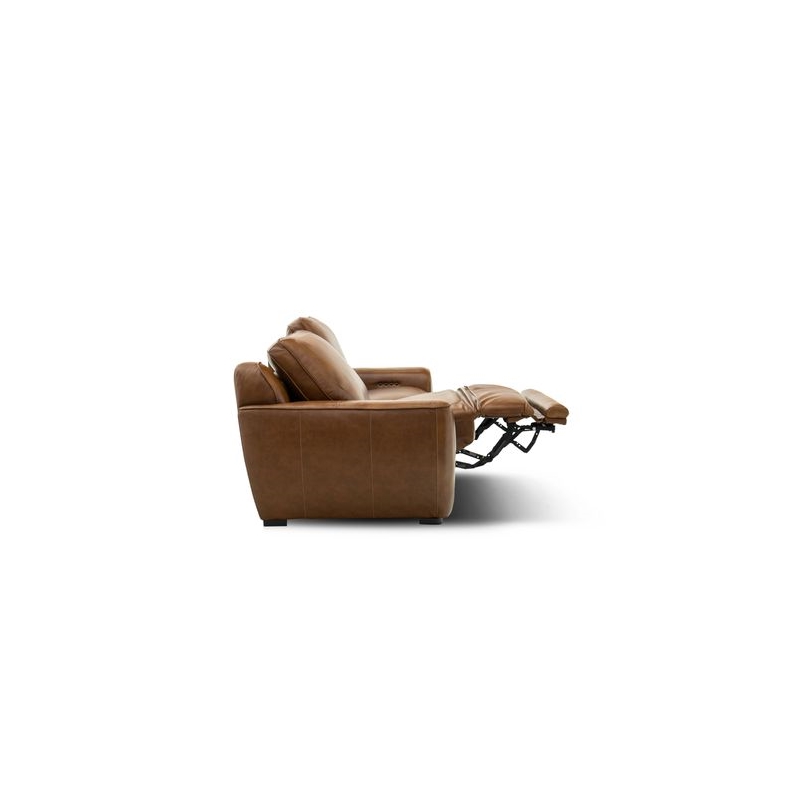 Liberty Furniture Blake Power Reclining Sofa - Honey Brown Leather