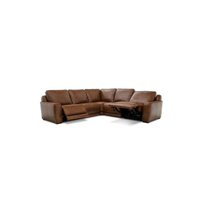 Liberty Furniture Blake 5 Piece Power Reclining Sectional Sofa - Brown Leather