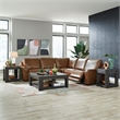 Liberty Furniture Blake 5 Piece Power Reclining Sectional Sofa - Brown Leather