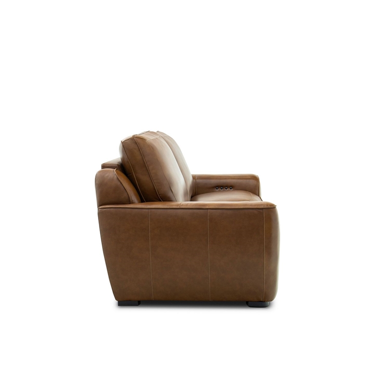 Liberty Furniture Blake Sofa & Loveseat Power Reclining Set - Brown Leather