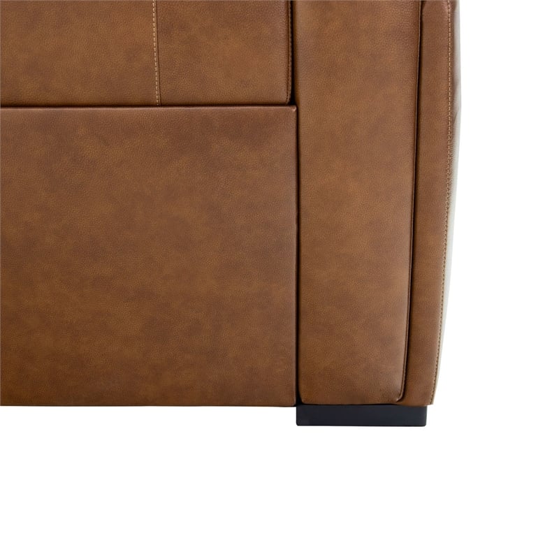 Liberty Furniture Blake Sofa & Recliner Power Reclining Set - Brown Leather