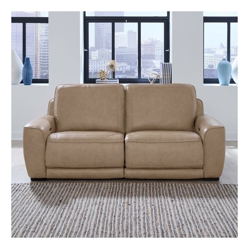 Liberty Furniture Blake Power Reclining Sofa - Oatmeal Brown Leather