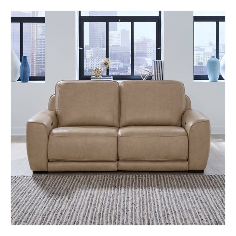 Liberty Furniture Blake 2 Piece Power Reclining Loveseat - Oatmeal Leather