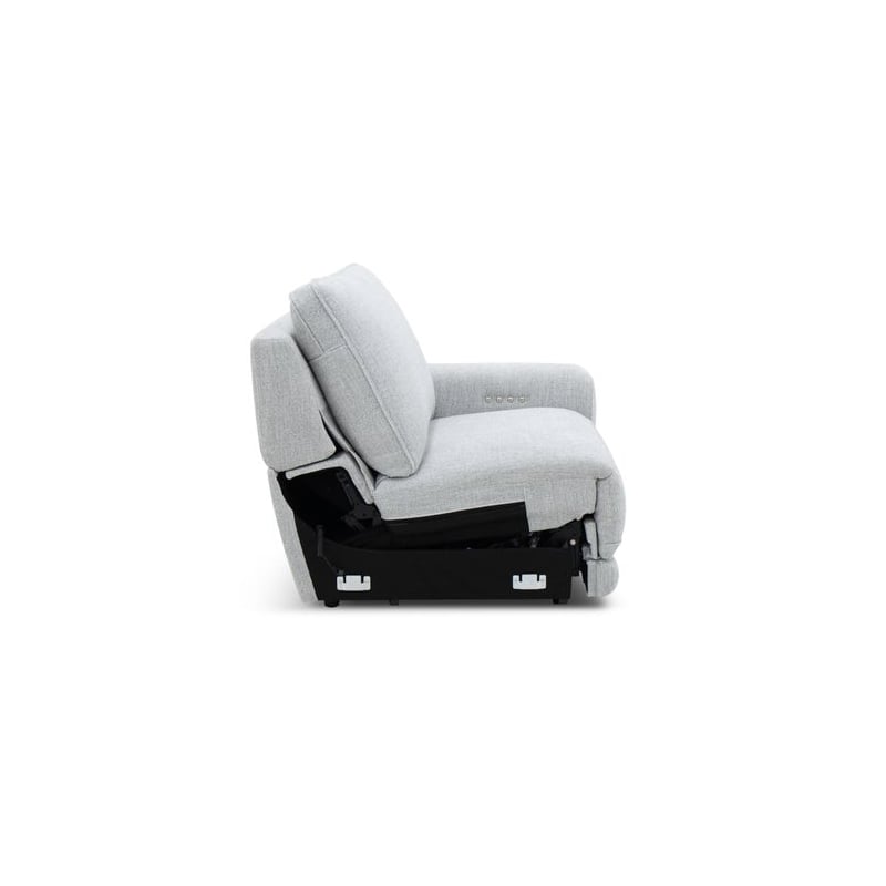 Liberty Furniture Blake Sofa & Loveseat Power Reclining Set - Smoke Gray Fabric