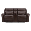 Liberty Furniture Blair Sofa & Loveseat Power Reclining Set Cognac Brown Leather