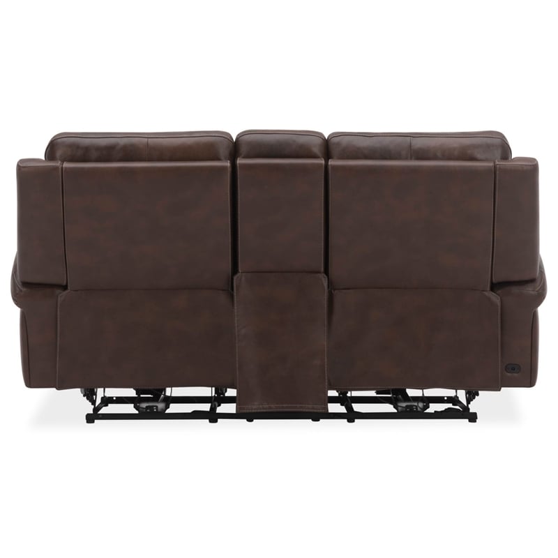 Liberty Furniture Blair Sofa & Loveseat Power Reclining Set Cognac Brown Leather