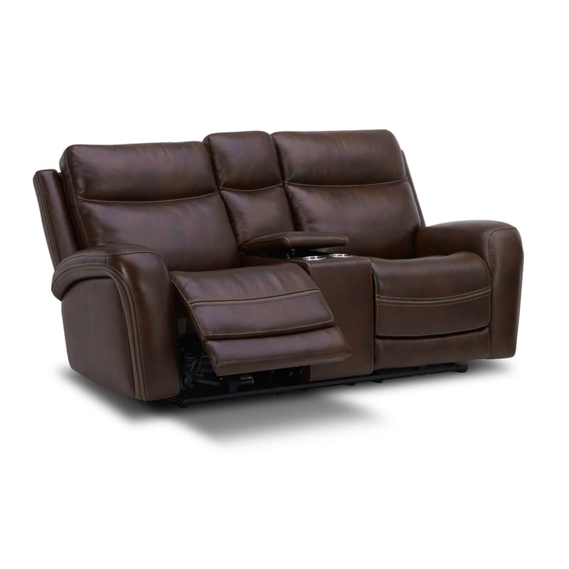 Liberty Furniture Blair Sofa & Loveseat Power Reclining Set Cognac Brown Leather