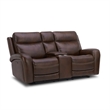 Liberty Furniture Blair Sofa & Loveseat Power Reclining Set Cognac Brown Leather