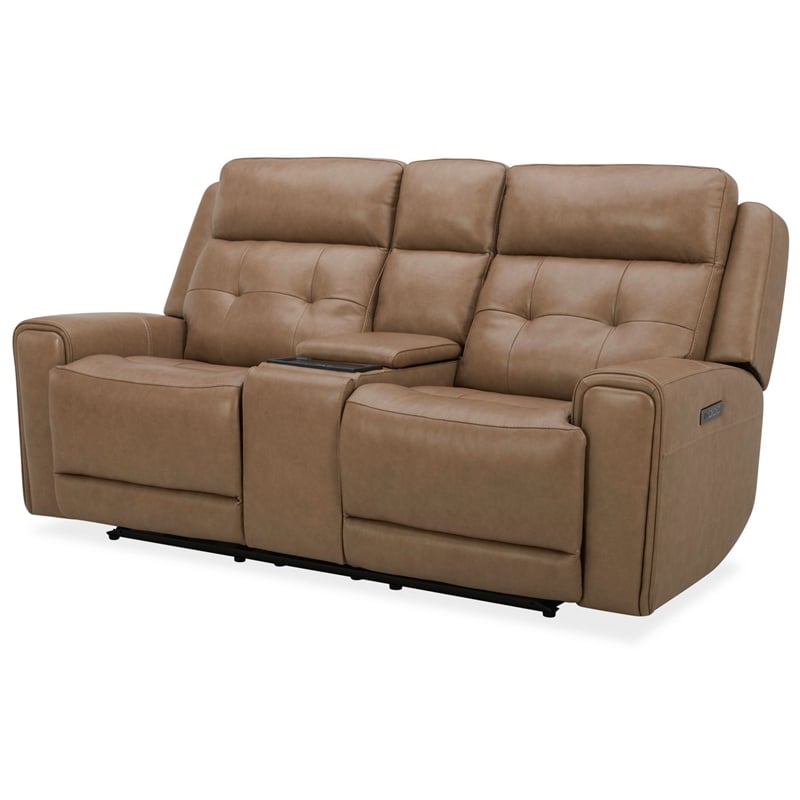 Liberty Furniture Carrington Reclining Loveseat & Console York Sand Leather