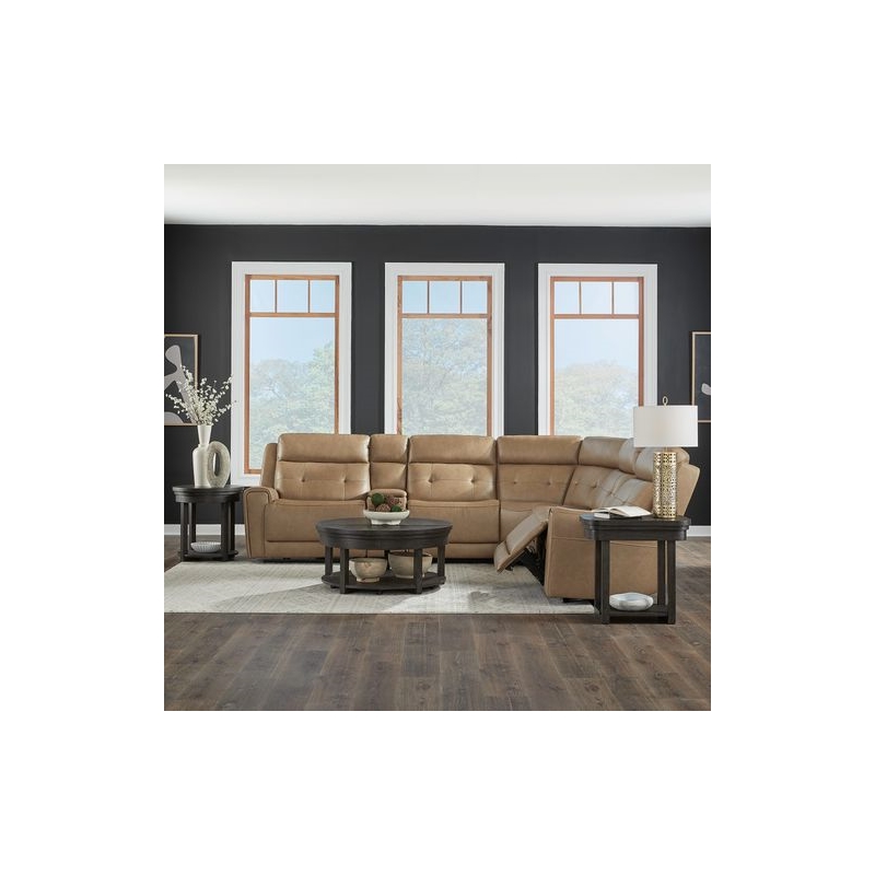 Liberty Furniture Carrington 6 Piece Reclining Sectional Sofa York Sand Leather