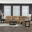 Liberty Furniture Carrington 6 Piece Reclining Sectional Sofa York Sand Leather