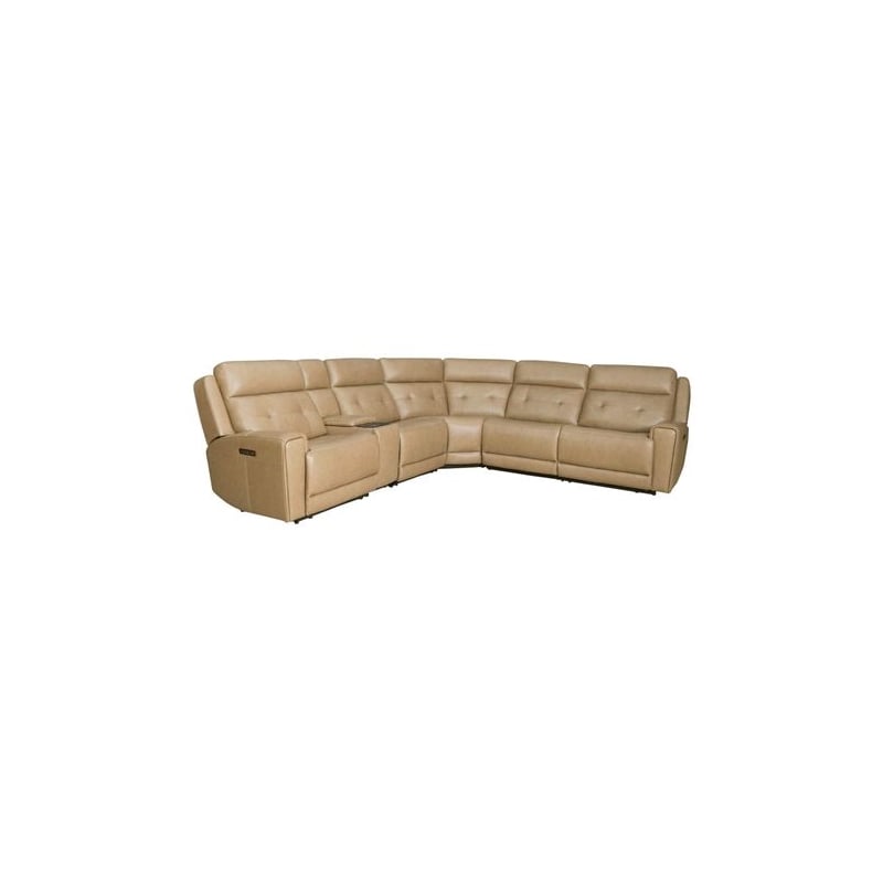 Liberty Furniture Carrington 6 Piece Reclining Sectional Sofa York Sand Leather