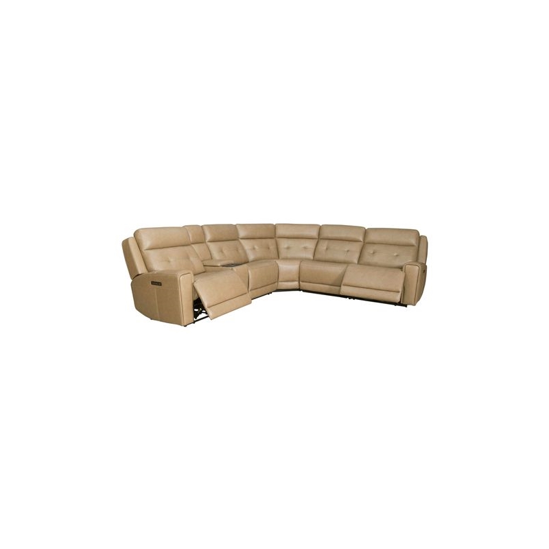 Liberty Furniture Carrington 6 Piece Reclining Sectional Sofa York Sand Leather