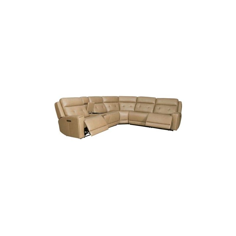 Liberty Furniture Carrington 6 Piece Reclining Sectional Sofa York Sand Leather