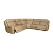 Liberty Furniture Carrington 6 Piece Reclining Sectional Sofa York Sand Leather