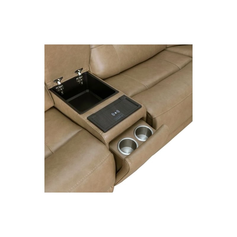 Liberty Furniture Carrington 6 Piece Reclining Sectional Sofa York Sand Leather