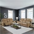 Liberty Carrington Sofa & Loveseat Power Reclining Set - York Sand Leather