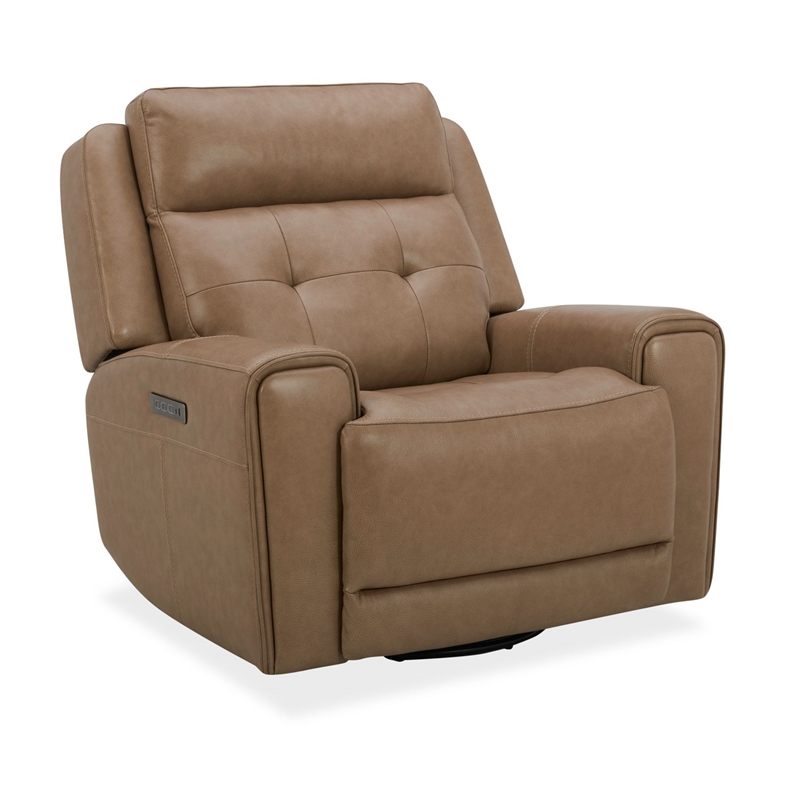 Liberty Furniture Carrington Sofa & Recliner Power Set - York Sand Leather