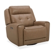 Liberty Furniture Carrington Sofa & Recliner Power Set - York Sand Leather