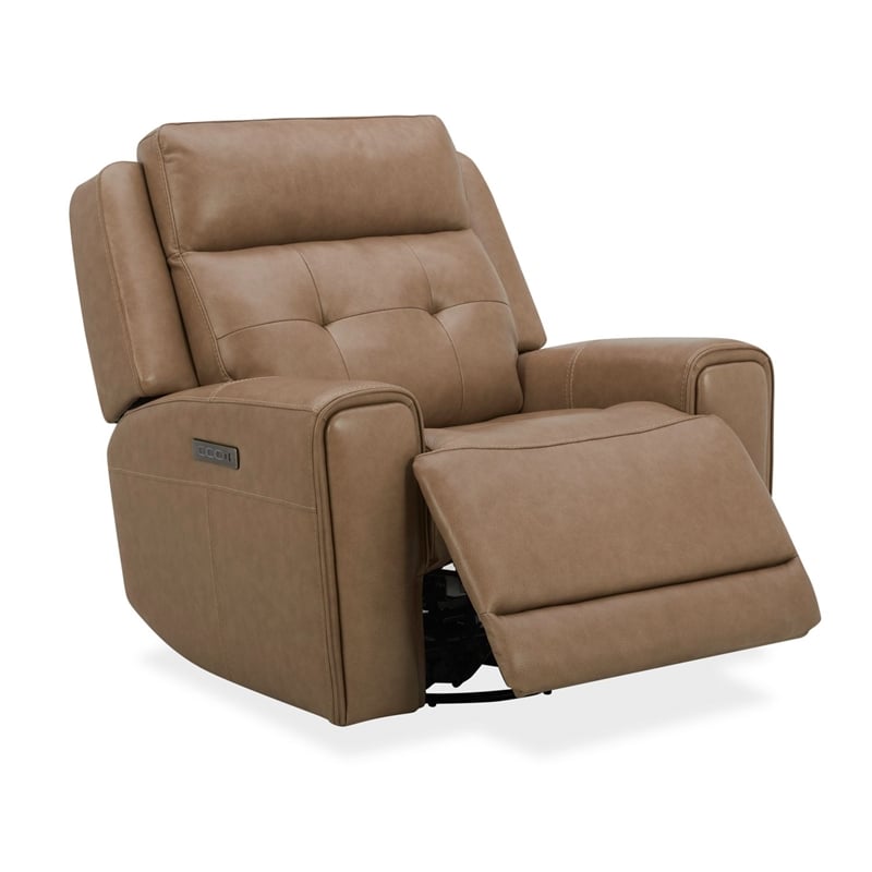 Liberty Furniture Carrington Sofa & Recliner Power Set - York Sand Leather