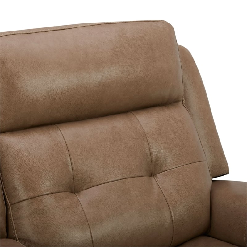 Liberty Furniture Carrington Sofa & Recliner Power Set - York Sand Leather