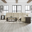 Liberty Furniture Carrington 6 Piece Power Sectional Sofa - Stone Cream Leather