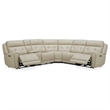 Liberty Furniture Carrington 6 Piece Power Sectional Sofa - Stone Cream Leather