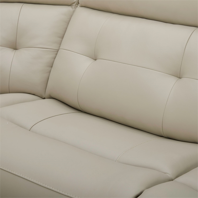 Liberty Furniture Carrington 6 Piece Power Sectional Sofa - Stone Cream Leather