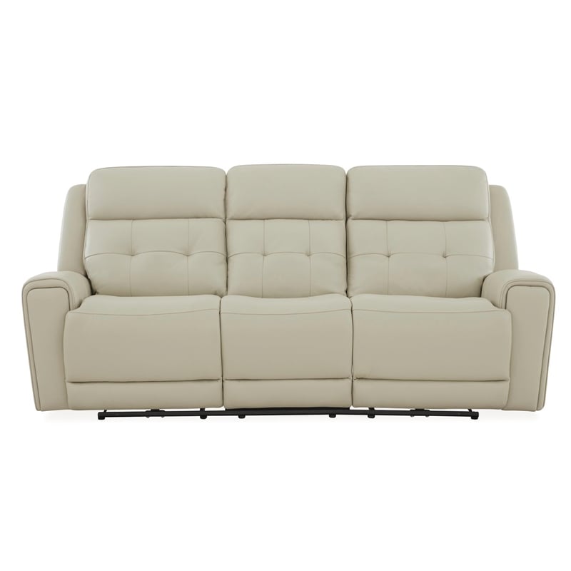 Liberty Furniture Carrington Sofa & Loveseat Reclining Set - Stone Cream Leather