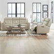 Liberty Furniture Carrington Sofa & Loveseat Reclining Set - Stone Cream Leather