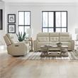 Liberty Furniture Carrington Sofa & Recliner Power Set - Stone Cream Leather