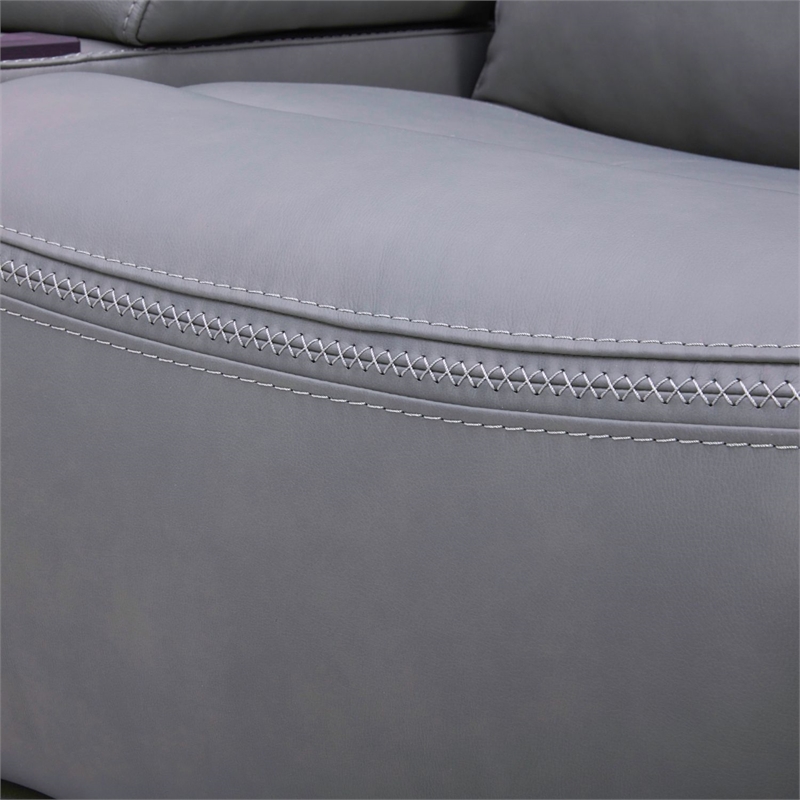 Liberty Furniture Cooper Power Reclining Loveseat with Console Blue Gray Leather