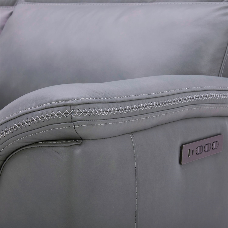 Liberty Furniture Cooper Power Reclining Loveseat with Console Blue Gray Leather