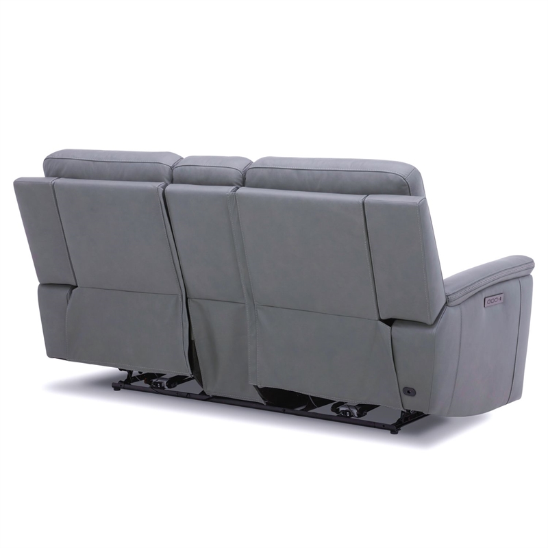 Liberty Furniture Cooper Power Reclining Loveseat with Console Blue Gray Leather