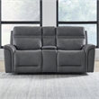 Liberty Furniture Cooper Power Reclining Loveseat with Console Blue Gray Leather