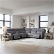 Liberty Furniture Cooper 6 Pc. Power Reclining Sectional Sofa Blue Gray Leather