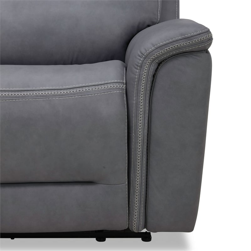 Liberty Furniture Cooper 6 Pc. Power Reclining Sectional Sofa Blue Gray Leather